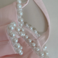 Simple Halter Pink Tulle Pearls Beaded High-Low Ruffles Homecoming Dress Party Dress Y8582