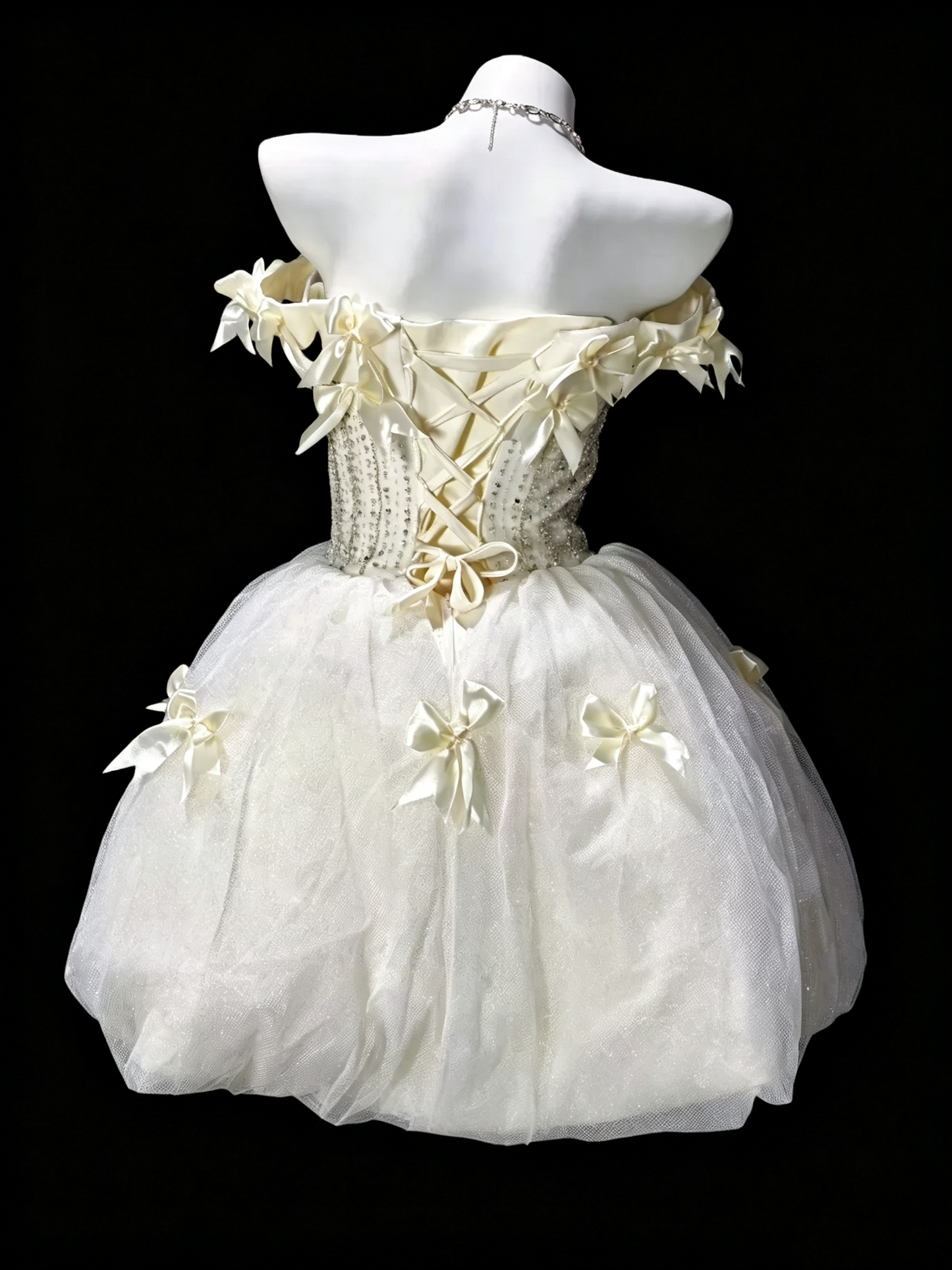 Elegant Pastel Yellow Tulle Satin Beaded A Line Short Graduation Homecoming Dress,Off The Shoulder Mini Birthday Dress With Bow SP3179