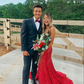 Glamorous Red Mermaid Long Prom Dress with Train,Red Reception Dress Y4175