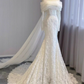Gorgeous Off The Shoulder Tulle Lace Mermaid Long Wedding Dress White Bridal Dresses SP2022