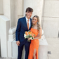 Stunning Orange Sheath Prom Dress For Senior Prom Y5193