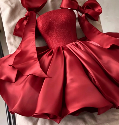 Chic Black A-line Homecoming Dress,Black Cocktail Dress Y6522