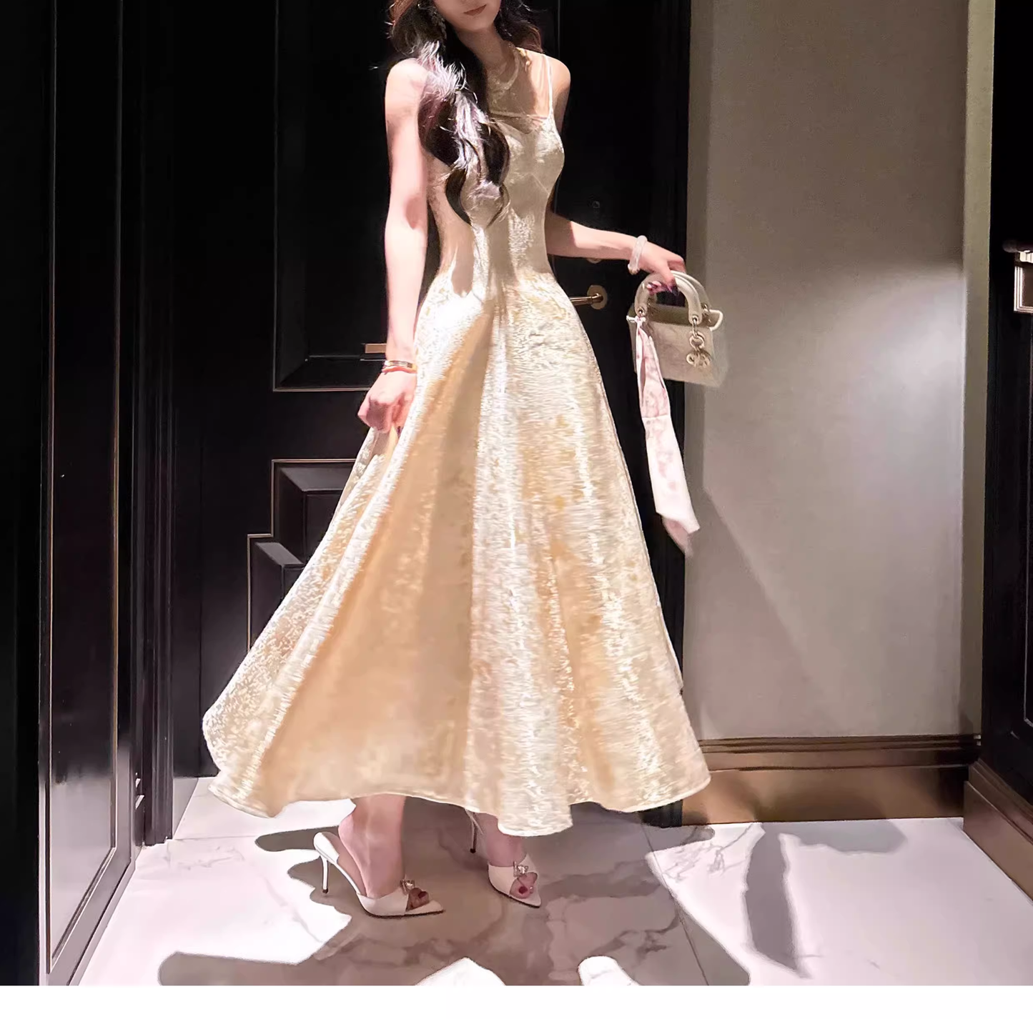 Glamorous Spaghetti Straps V Neck Satin Print Floral Long Party Dress Formal 20th Birthday Outfits SP1979