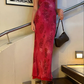 Chic Deep V Neck Sheath Prom Dress,Summer Beach Dress  Y4606