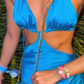 Sexy Blue Floor Length Evening Dress,Blue Sleeveless Evening Gown  Y2115