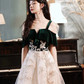 A-line Green Tulle Lace Long Prom Dress, Green Formal Evening Dress Y1928