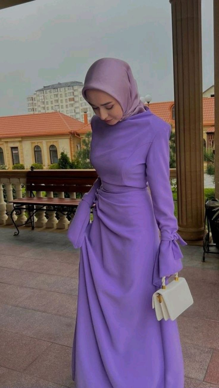 Purple dress modest online