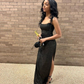 Sexy Black Sheath Prom Dress,Black Formal Gown Y4445