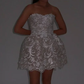 Classy Strapless White Lace Appliques A Line Short Homecoming Dress 20th Birthday Outfits SP60