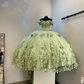 Green Quinceanera Dresses 3D Flowers Applique Ball Gown Sweet 16 Dress  Y2984