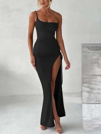 One Strap Irregular Neckline White Prom Dress  Y4105