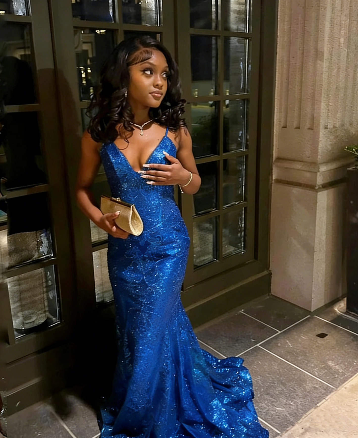 Classy Green Mermaid Evening Dress,Shiny Green Evening Gown Y4721