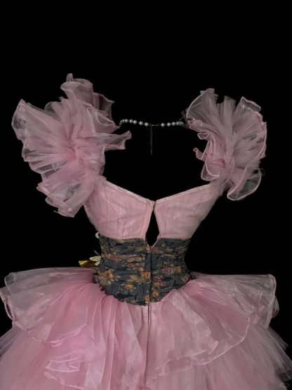 Cute Pink Tulle Layered A Line Short Homecoming Dress Birthday Dress SP4036