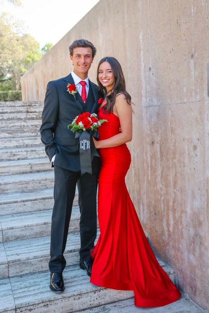 Classy Red Mermaid Prom Dress,Red Evening Dress Y5157