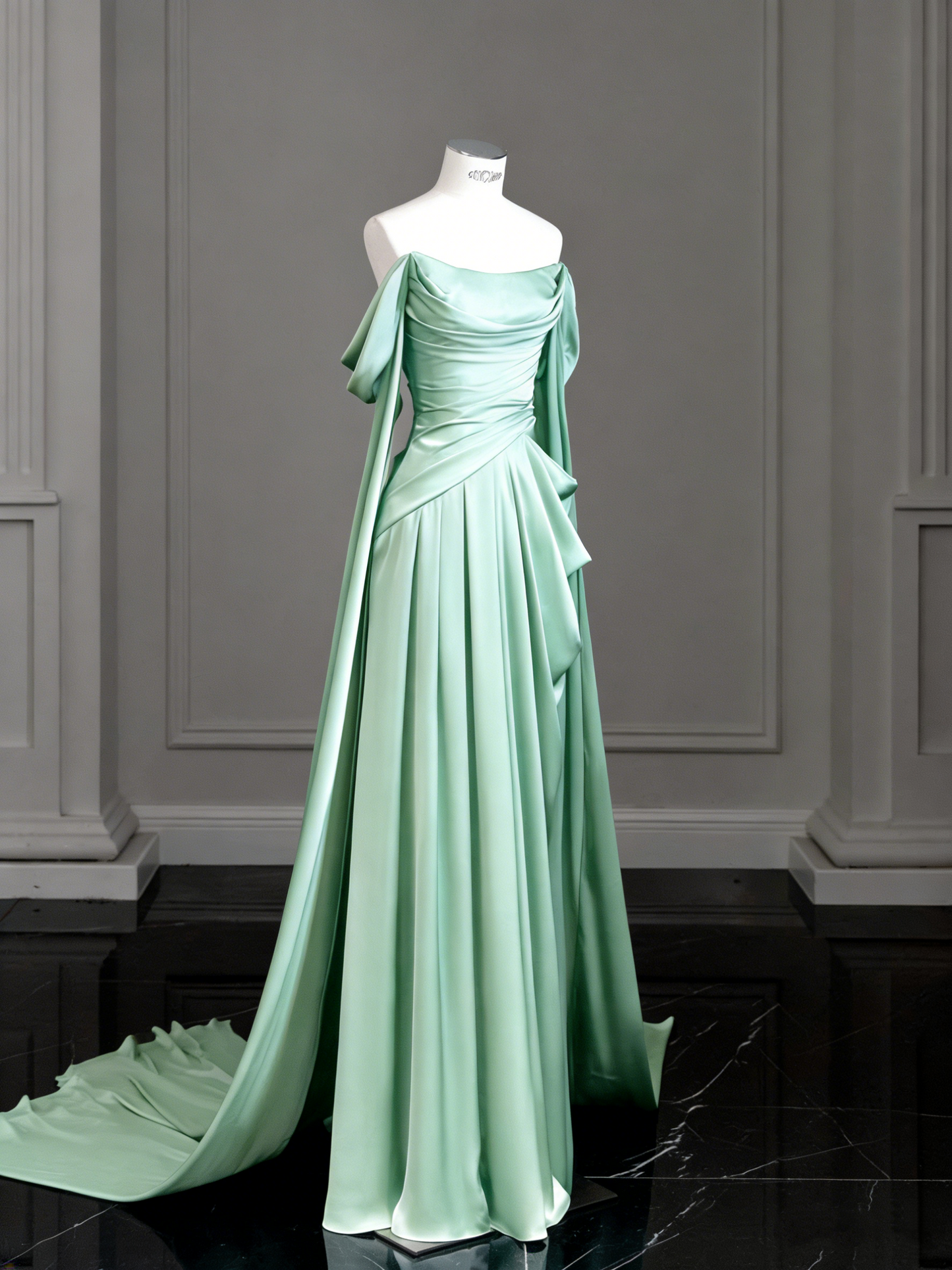 Modest Purple Satin Long Prom Dress,Purple Evening Dress  Y2589