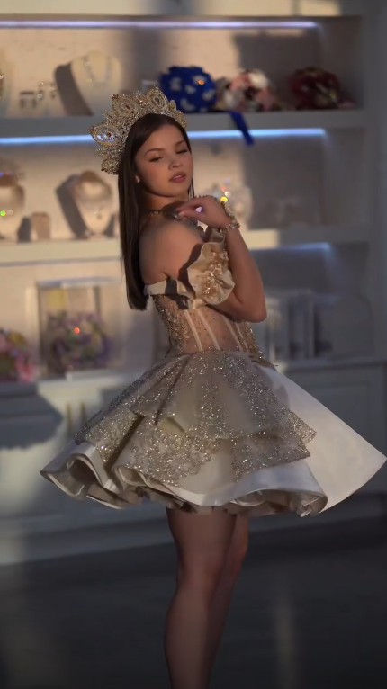 Gorgeous Champagne Gold Satin Tulle Sequin Beaded A Line Short Homecoming Dress,Off The Shoulder Short Prom Dress SP2846