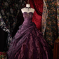 Vintage Sweetheart Neck Tulle Satin Pleated Ball Gown Purple Formal Birthday Quinceanera Dress SP1361