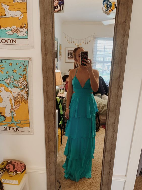 sachin and babi light blue dress Elegant A-line Tiered Prom Dress,Simple Prom Gown Y6367 – Simplepromdress