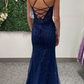 Glitter Mermaid Prom Dress With Lace-up Back,Sparkly Evening Dress Y5223