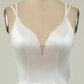 White Satin A-line Graduation Dress,White Short Homecoming Dress  Y1849