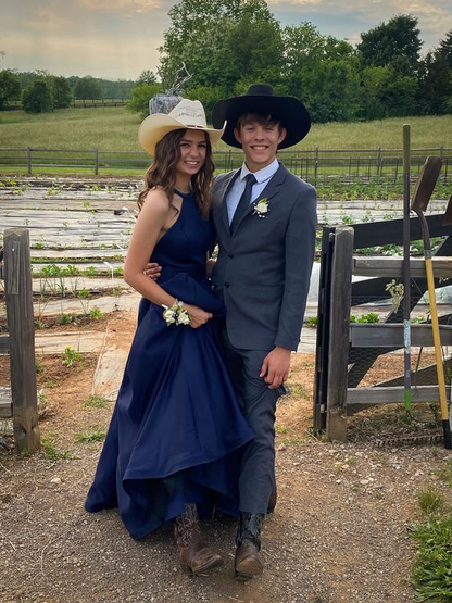 dark blue graduation dress Navy Off the Shoulder Homecoming Dresses Simple ARD1502 Navy Blue Off the Shoulder Homecoming Dresses Simple Graduation Dress and classic square neckline Homecoming Dress Lovey Blue Graduation