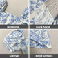 Elegant Blue Satin Print Floral A Line Short Homecoming Dress 18th Birthday Outfits SP140