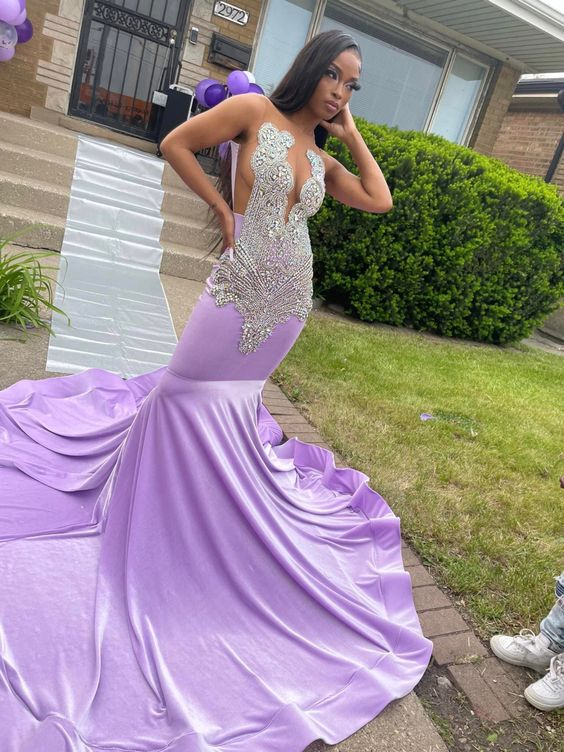 Light purple 2025 grad dress