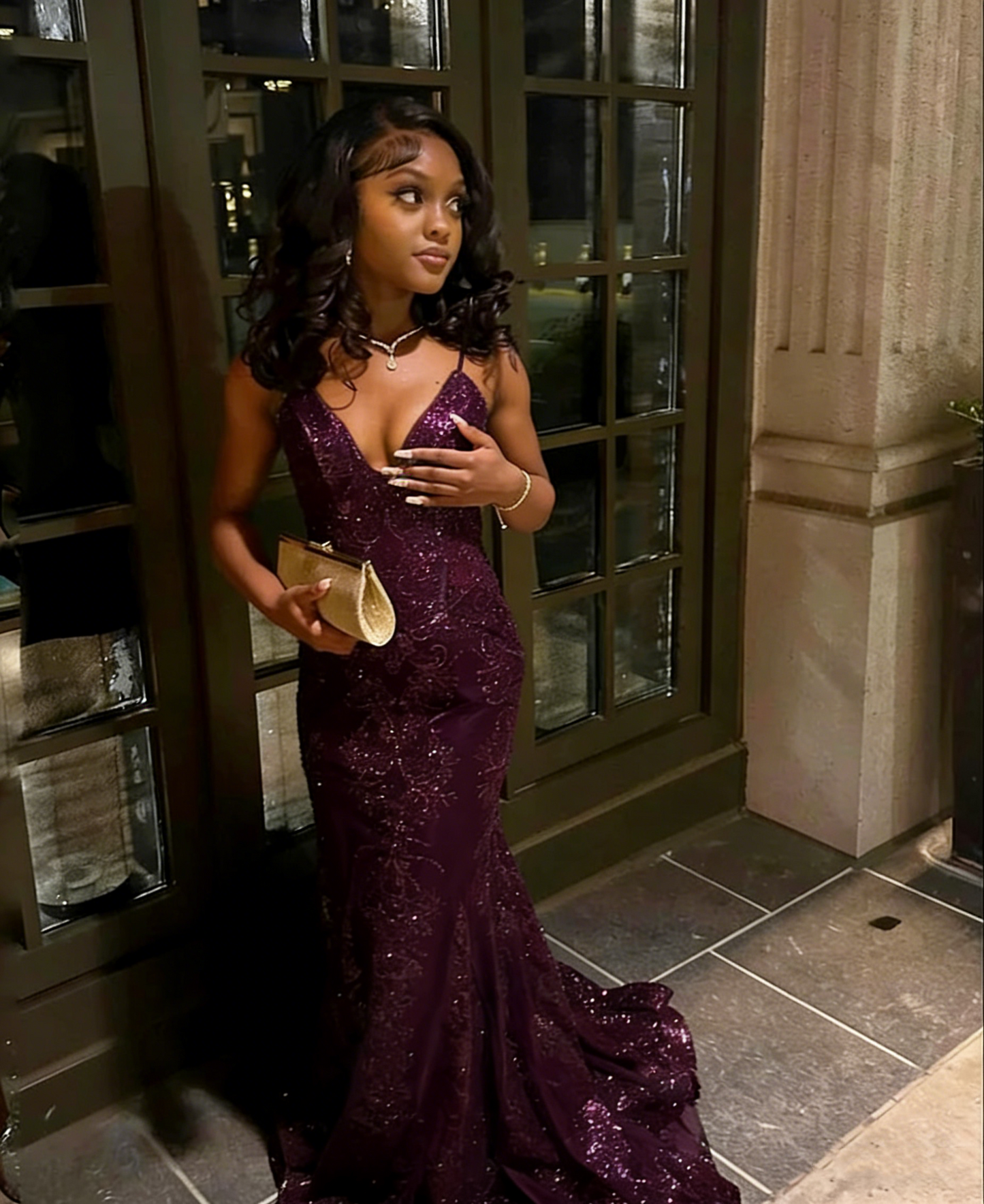 Classy Green Mermaid Evening Dress,Shiny Green Evening Gown Y4721