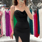 Sheath/Column Sweetheart Ruched Satin Long Prom Evening Dress Y6390