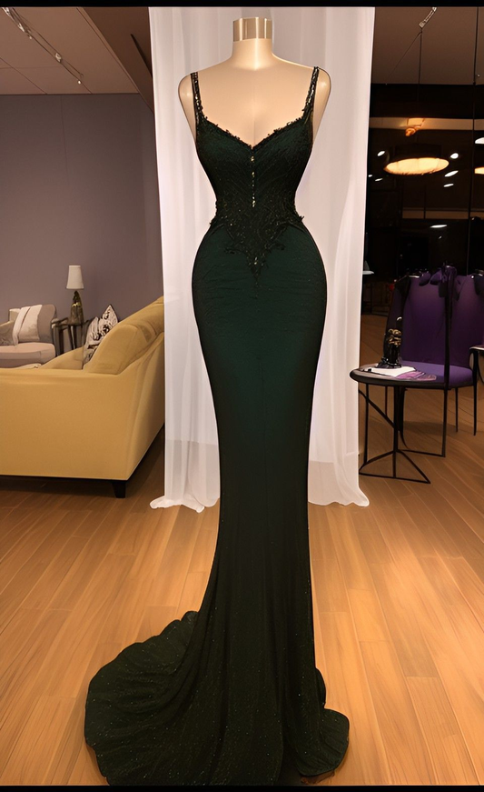 Stunning Green Mermaid Evening Dress,Pageant Dress Y4213