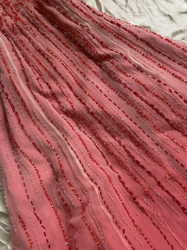 Pretty Spaghetti Straps Ombre Pink Chiffon Sequin Beaded Mermaid Long Party Dress Birthday Prom Gowns SP2278