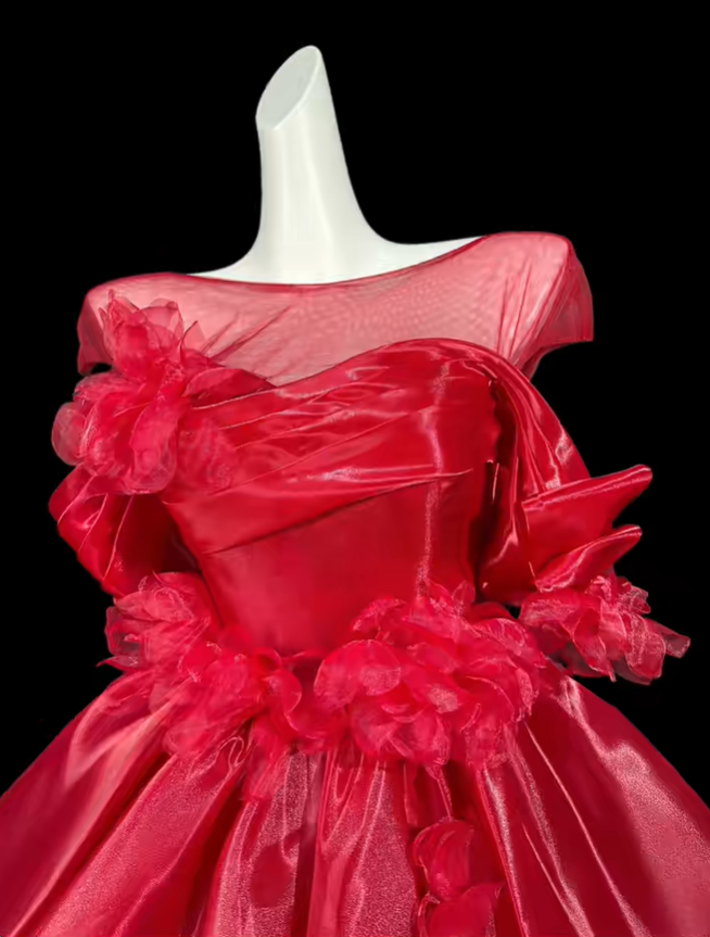 Gorgeous Red Tulle Appliques Short Homecoming Dress Cocktail Dress SP3549