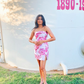 Cute Strapless Print Floral Homecoming Dress Y2773