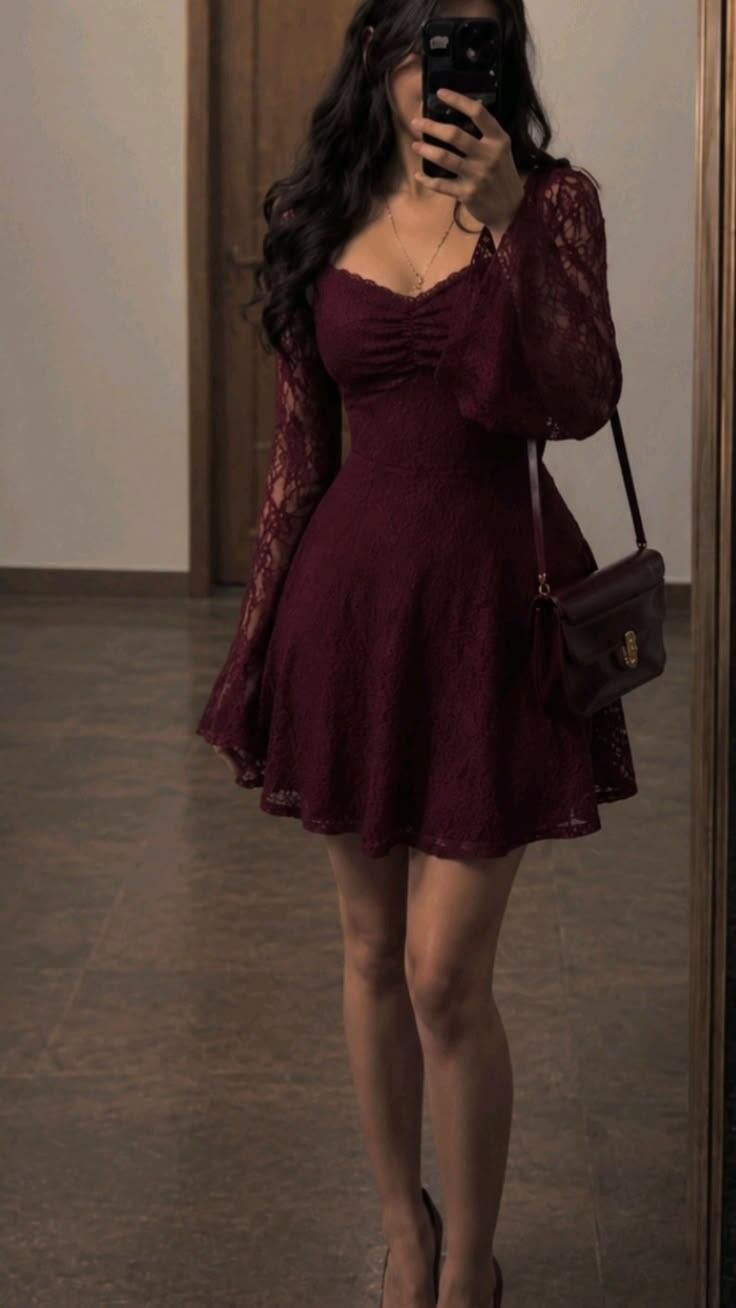 Sexy V Neck Burgundy Satin Lace A Line Short 6th Grade Homecoming Dress,Formal 17th Birthday Outfits SP3154