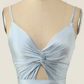 A-line V Neck Twist Knot Cut-Out Pleated Mini Homecoming Dress Y1866