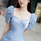 Vintage Blue Homecoming Dress,Blue Cocktail Dress,Y2542