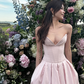 Pink Strapless A Line Long Prom Dress Elegant Evening Dress Brithday Outfits Y7531