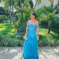 A-Line Prom Dresses Wedding Guest Sleeveless Off Shoulder Evening Dress Y4692