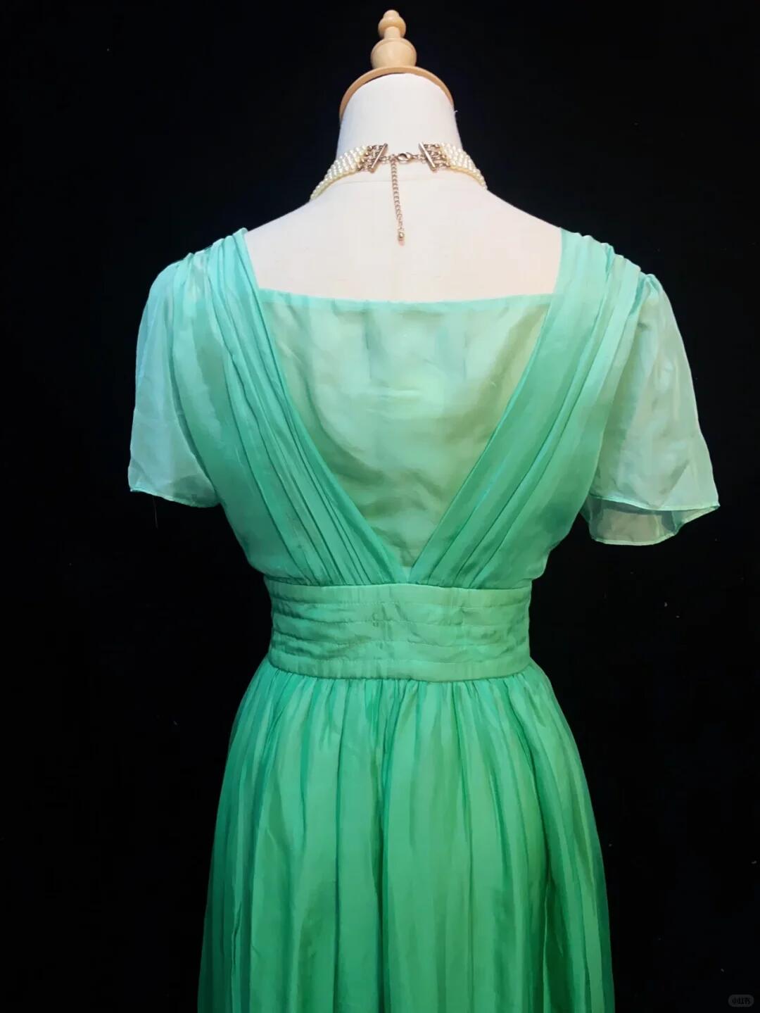 Vintage Green Chiffon Beaded A Line Short 7th Grade Homecoming Dress,Mini Birthday Dress SP2914