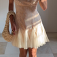Cute Halter Lace Tulle Homecoming Short Prom Dress Y8502