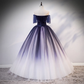 Ombre Beading Floral Lace Tulle Dress, Quinceañera Dress, Ball Gown Y1935