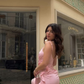 Sexy Pink Side Ruffle Homecoming Dress,Pink Party Dress,Y2540