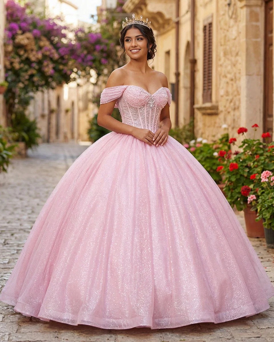 Glitter Off The Shoulder Pink Ball Gown,Pink Sweet 16 Dress,Pink Princ Simplepromdress Glitter Off The Shoulder Pink Ball Gown,Pink Sweet 16 Dress,Pink Princ Simplepromdress