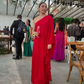 Long Red One Shoulder Prom Dress For Wedding Guest Y4738