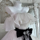 Elegant Strapless Tulle Pleated 3D Flowers Long  Birthday Quinceanera Dress Sweet 16 Dress SP1447