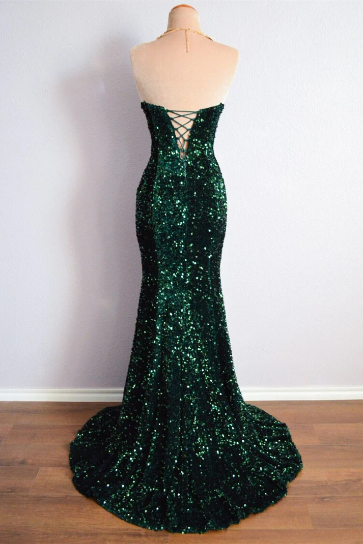 Peacock Blue/green Sequin Black Ruffled Organza Prom Gown - Lunss