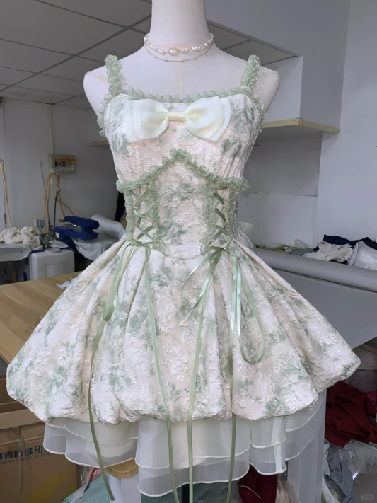 Pretty Spaghetti Straps Light Green Lace Print Floral A Line 16th Birthday Outfits Short Homecoming Dress Y9183