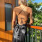 Simple Black Spaghetti Straps Long Mermaid Prom Dress Evening Dress Y8294