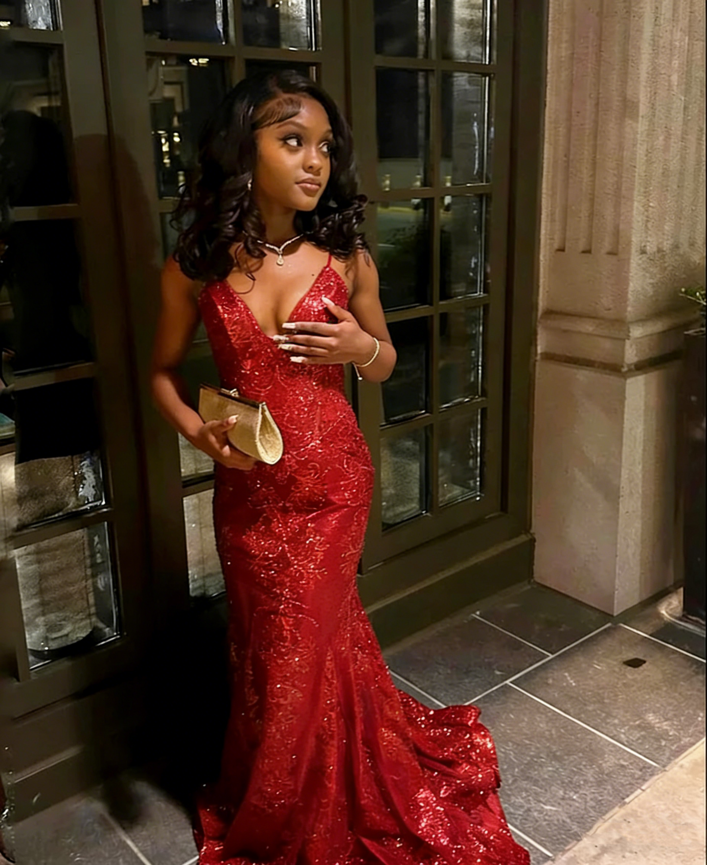 Classy Green Mermaid Evening Dress,Shiny Green Evening Gown Y4721