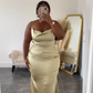 Plus Size Cowl Neck Prom Dress,Sexy Prom Gown  Y5250